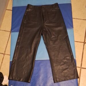 Maeve Black Leather Pants